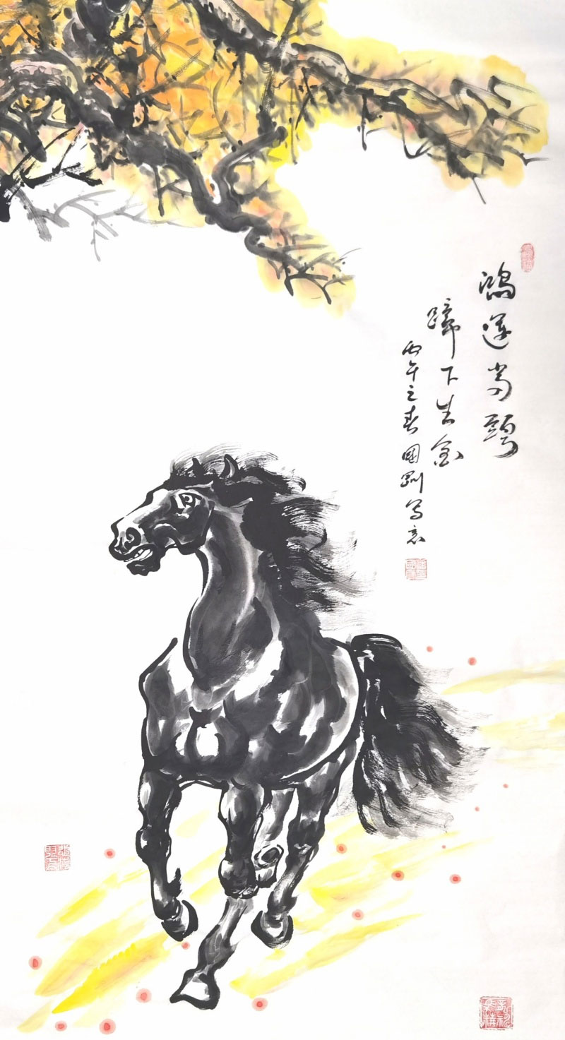 著名书法家柳国庆、福马画家潘国刚在京联袂创作精品画作